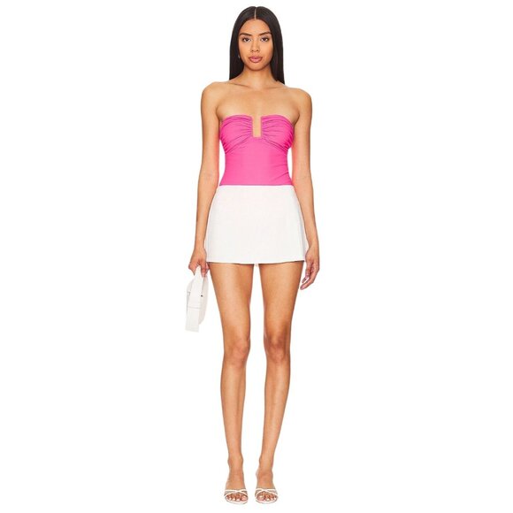 Susana Monaco Wire One Piece in Shocking Pink Small New Womens Bodysuit - Picture 5 of 10